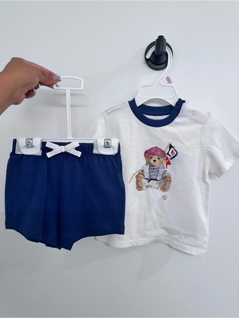 Baby Boys' Polo Bear Crewneck T-Shirt and Shorts, 2-Piece Set